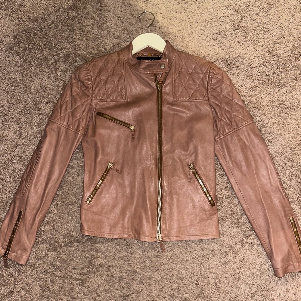 Blush Gucci Leather Jacket